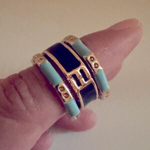 Black and Turquoise Rings Bundle - Size 6